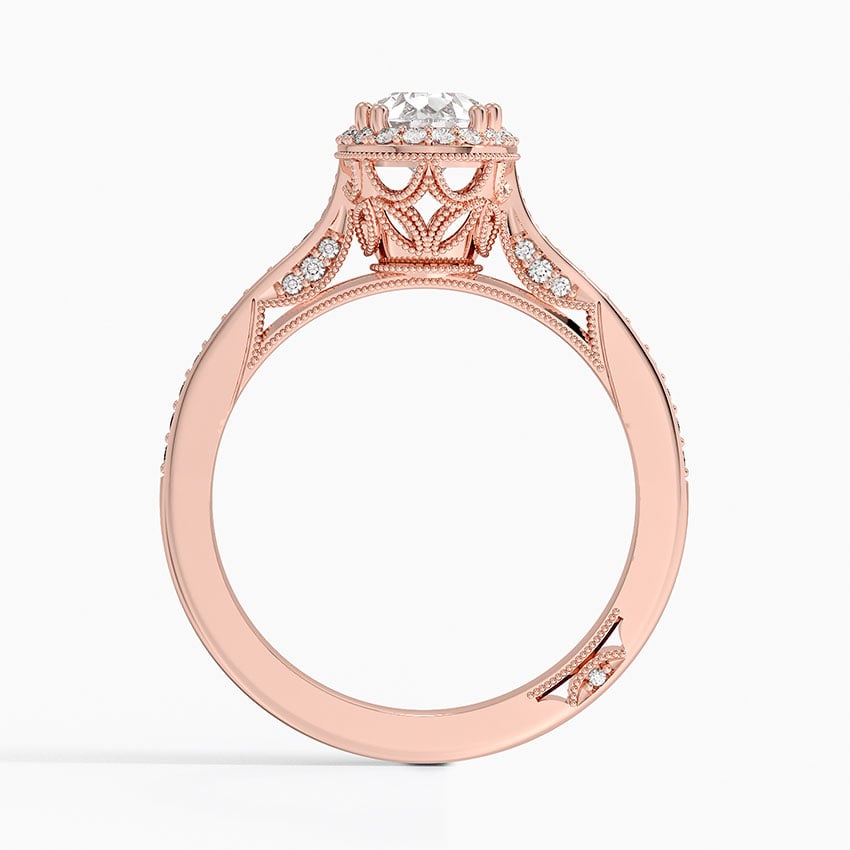 Tacori Dantela Bloom Diamond Ring Rose Gold 18k Pear Engagement Ring