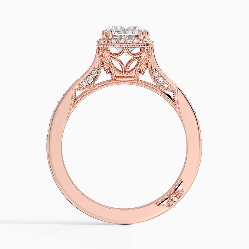 Tacori Dantela Bloom Diamond Ring Rose Gold 18k Round Engagement Ring