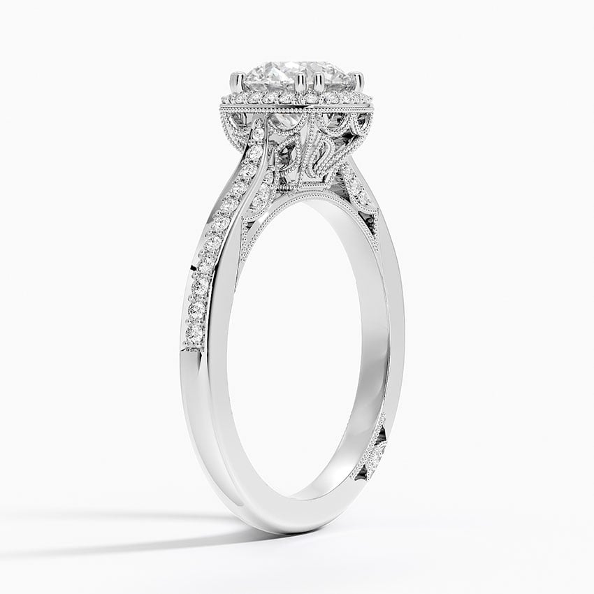 Tacori Dantela Bloom Diamond Ring Platinum Round Engagement Ring
