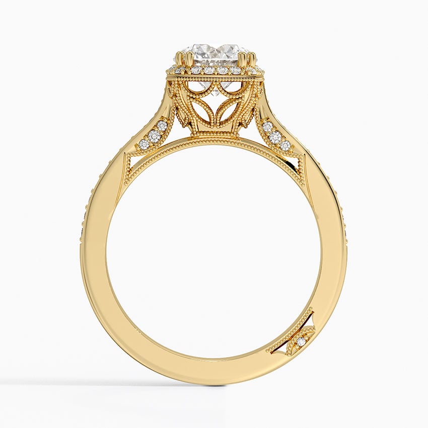 Tacori Dantela Bloom Diamond Ring Yellow Gold 18k Round Engagement Ring