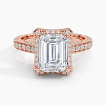 Tacori Dantela Bloom Diamond Ring Rose Gold 18k Emerald Engagement Ring
