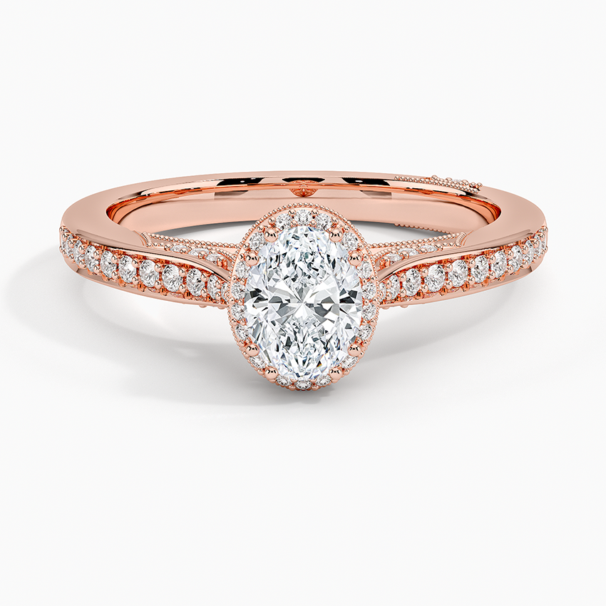 Tacori Dantela Bloom Diamond Ring Rose Gold 18k Oval Engagement Ring