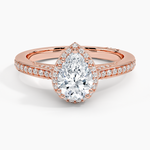 Tacori Dantela Bloom Diamond Ring Rose Gold 18k Pear Engagement Ring