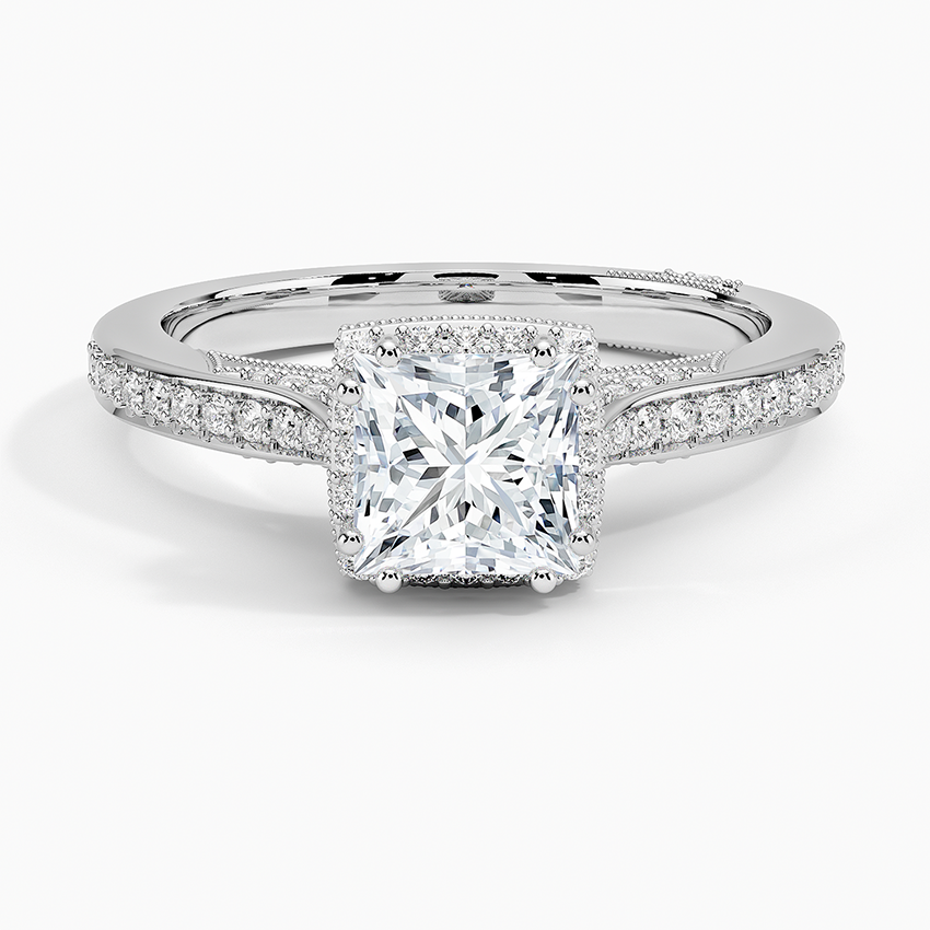 Tacori Dantela Bloom Diamond Ring Platinum Princess Engagement Ring