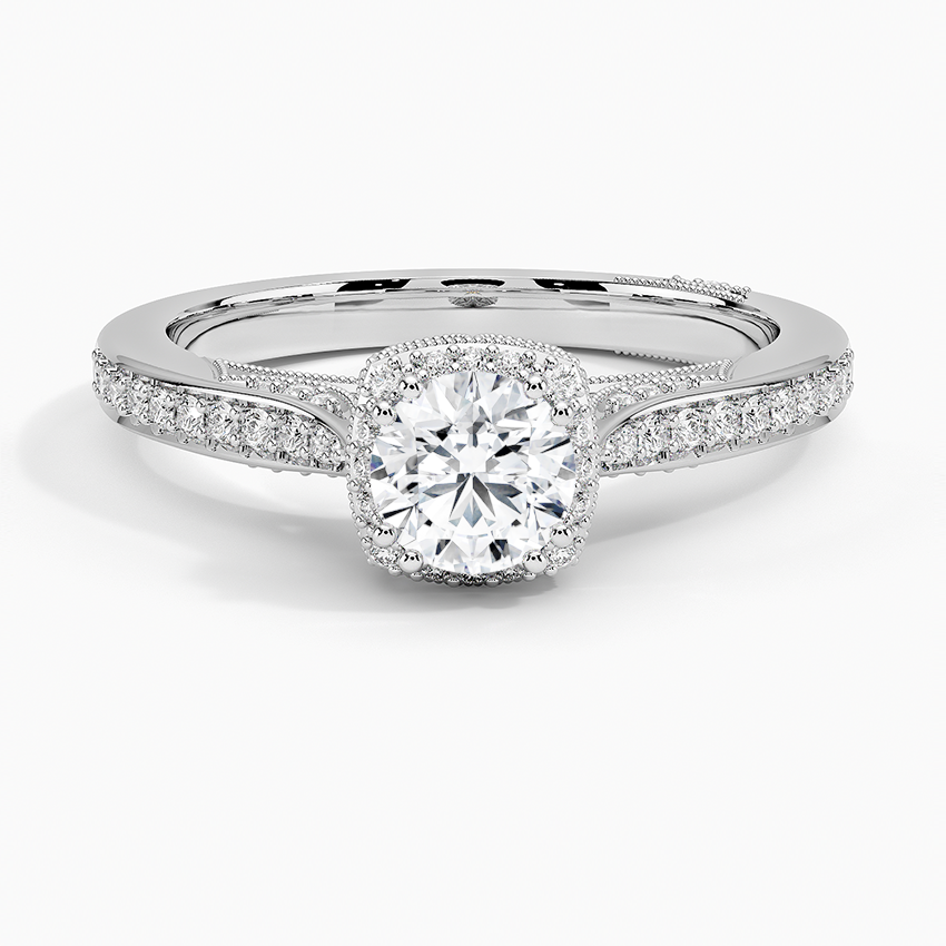 Tacori Dantela Bloom Diamond Ring Platinum Round Engagement Ring
