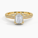 Tacori Dantela Bloom Diamond Ring Yellow Gold 18k Emerald Engagement Ring