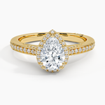 Tacori Dantela Bloom Diamond Ring Yellow Gold 18k Pear Engagement Ring