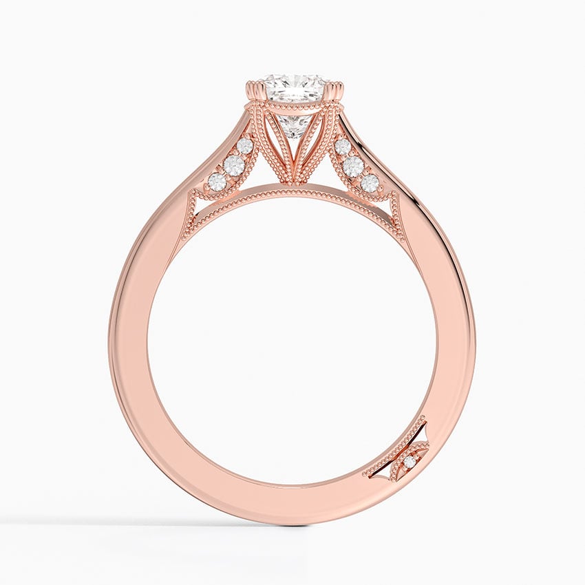 Simply Tacori Crown Diamond Ring Rose Gold 18k Cushion Engagement Ring