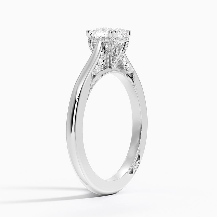 Simply Tacori Crown Diamond Ring Platinum Cushion Engagement Ring