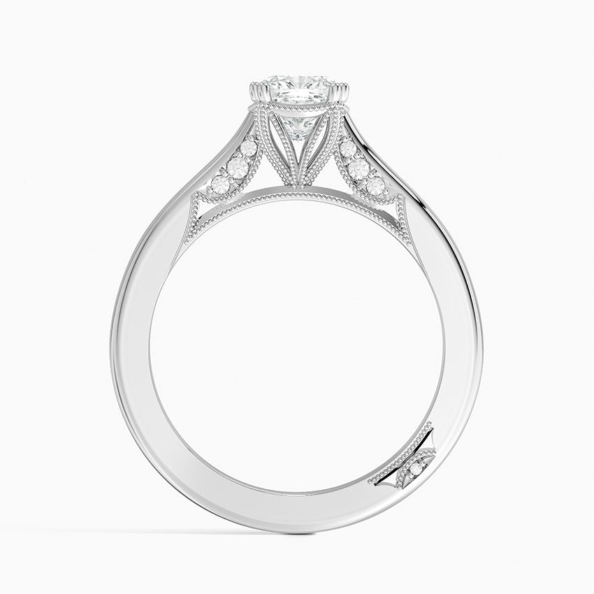 Simply Tacori Crown Diamond Ring Platinum Cushion Engagement Ring