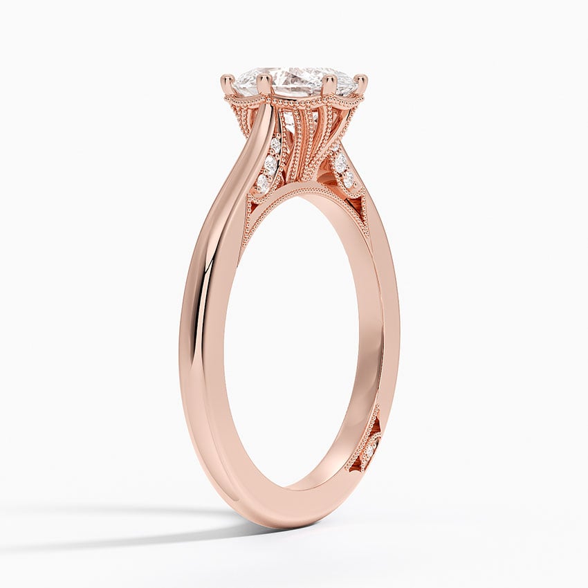 Simply Tacori Crown Diamond Ring Rose Gold 18k Oval Engagement Ring