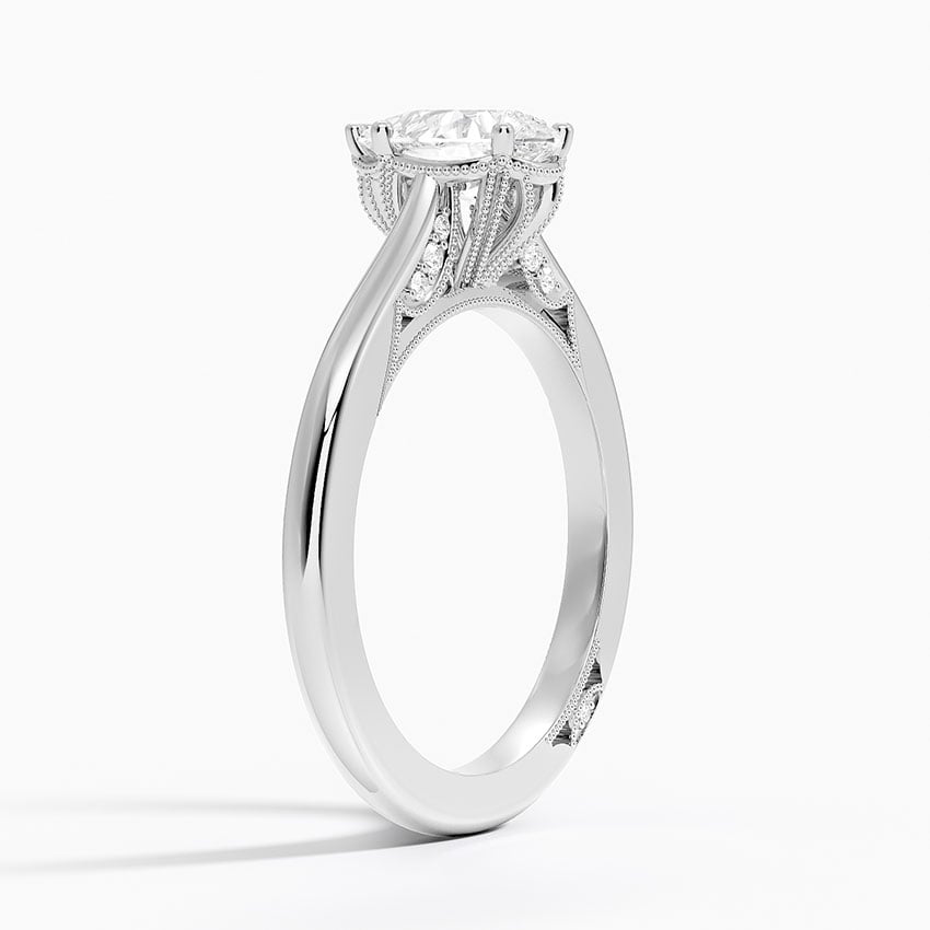 Simply Tacori Crown Diamond Ring Platinum Pear Engagement Ring
