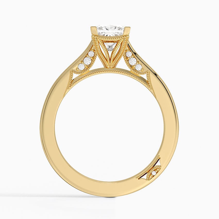 Simply Tacori Crown Diamond Ring Yellow Gold 18k Princess Engagement Ring