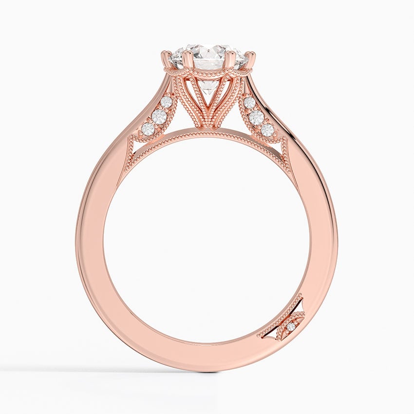 Simply Tacori Crown Diamond Ring Rose Gold 18k Round Engagement Ring