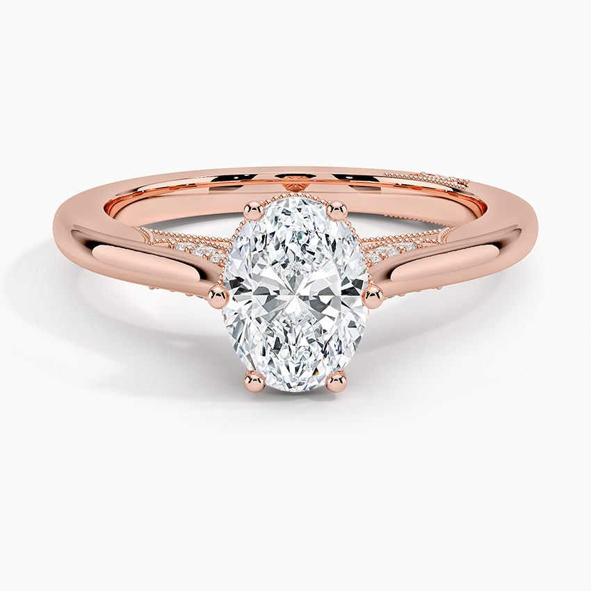 Simply Tacori Crown Diamond Ring Rose Gold 18k Oval Engagement Ring