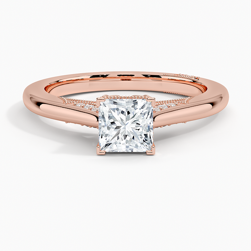 Simply Tacori Crown Diamond Ring Rose Gold 18k Princess Engagement Ring