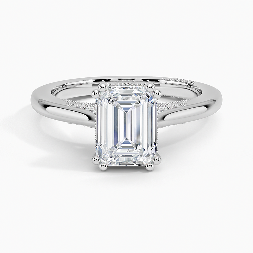Simply Tacori Crown Diamond Ring Platinum Emerald Engagement Ring