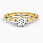 Simply Tacori Crown Diamond Ring Yellow Gold 18k Round Engagement Ring