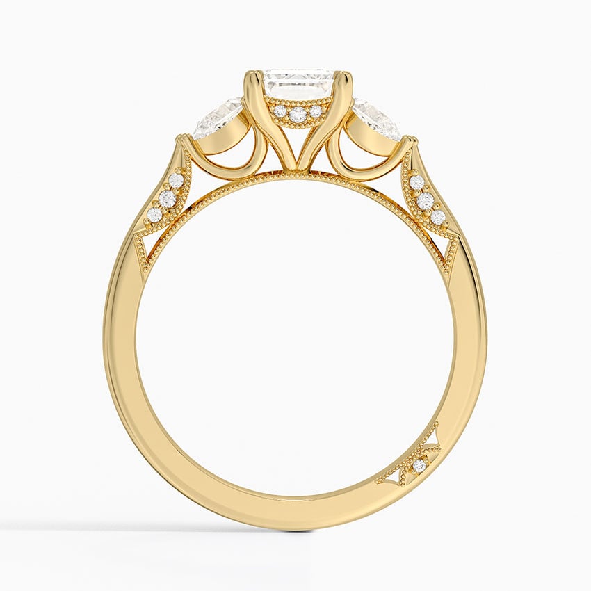 Simply Tacori Three Stone Diamond Ring (1/3 ct. tw.) Yellow Gold 18k Emerald Engagement Ring