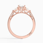 Simply Tacori Three Stone Diamond Ring (1/3 ct. tw.) Rose Gold 18k Oval Engagement Ring