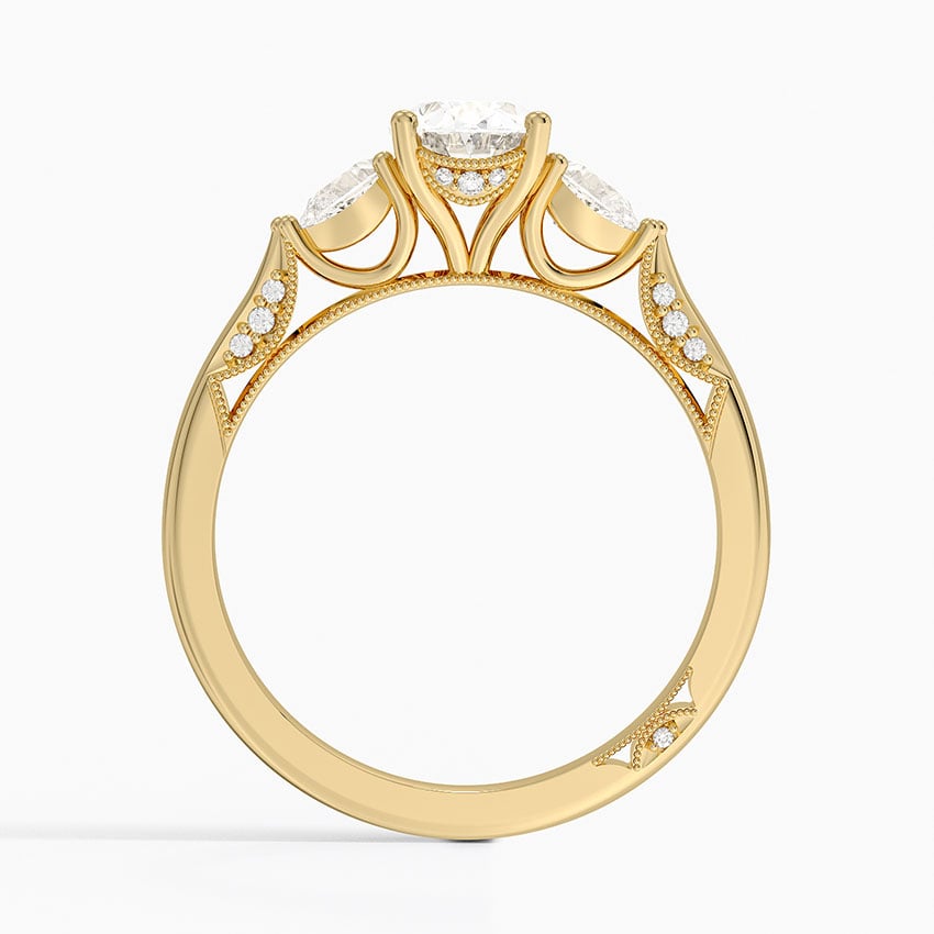 Simply Tacori Three Stone Diamond Ring (1/3 ct. tw.) Yellow Gold 18k Oval Engagement Ring