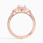 Simply Tacori Three Stone Diamond Ring (1/3 ct. tw.) Rose Gold 18k Pear Engagement Ring