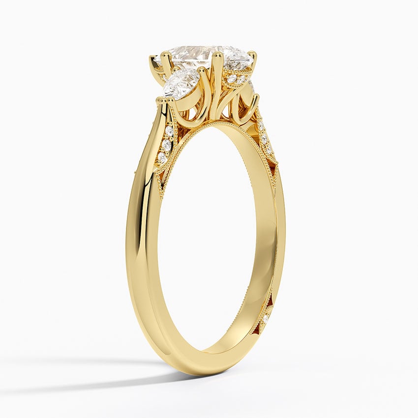 Simply Tacori Three Stone Diamond Ring (1/3 ct. tw.) Yellow Gold 18k Pear Engagement Ring