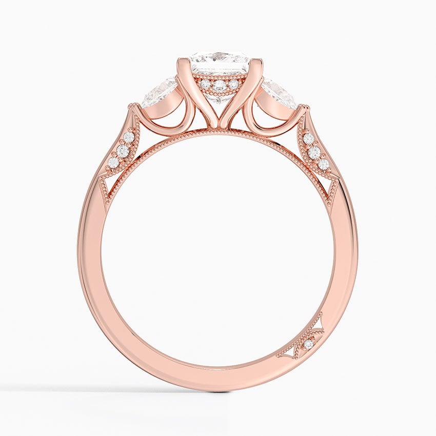 Simply Tacori Three Stone Diamond Ring (1/3 ct. tw.) Rose Gold 18k Princess Engagement Ring