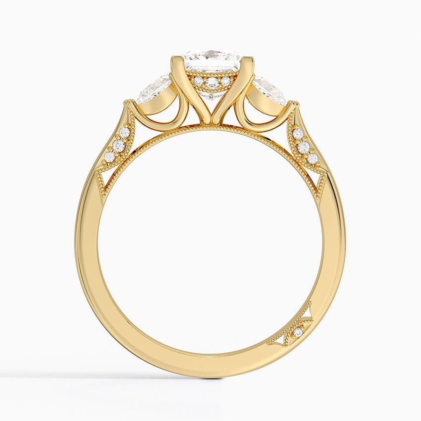 Simply Tacori Three Stone Diamond Ring (1/3 ct. tw.) Yellow Gold 18k Princess Engagement Ring