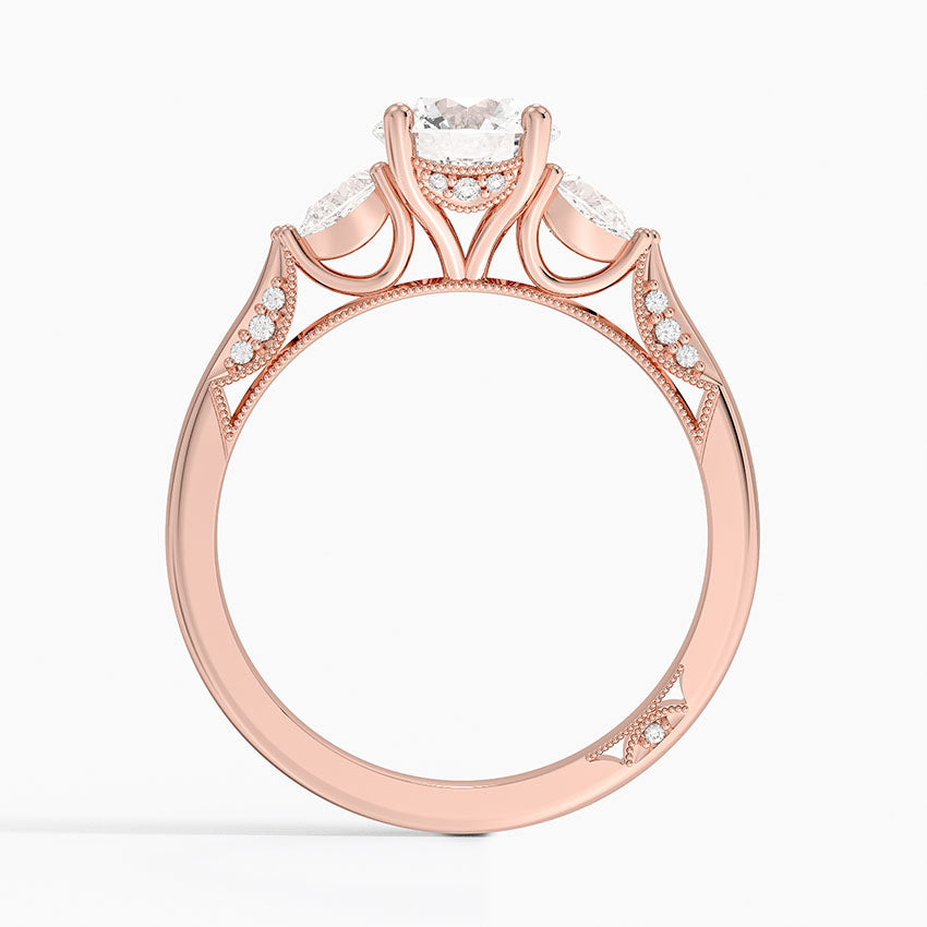 Simply Tacori Three Stone Diamond Ring (1/3 ct. tw.) Rose Gold 18k Round Engagement Ring
