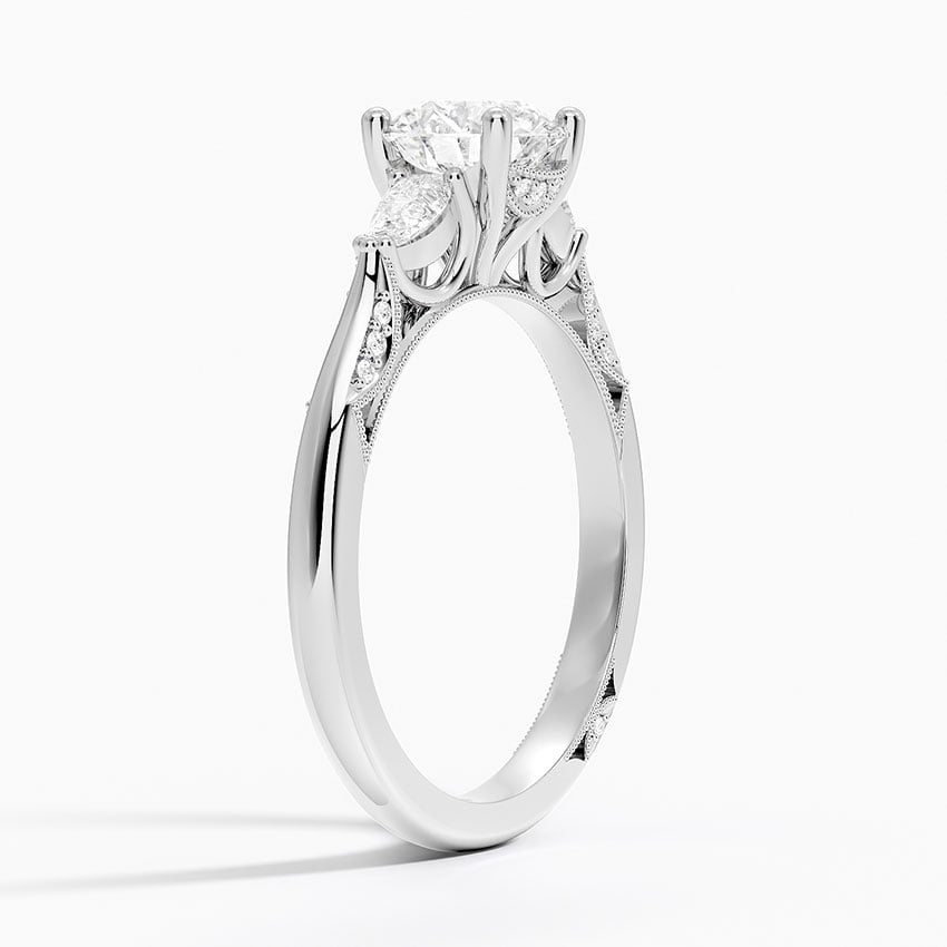 Simply Tacori Three Stone Diamond Ring (1/3 ct. tw.) Platinum Round Engagement Ring