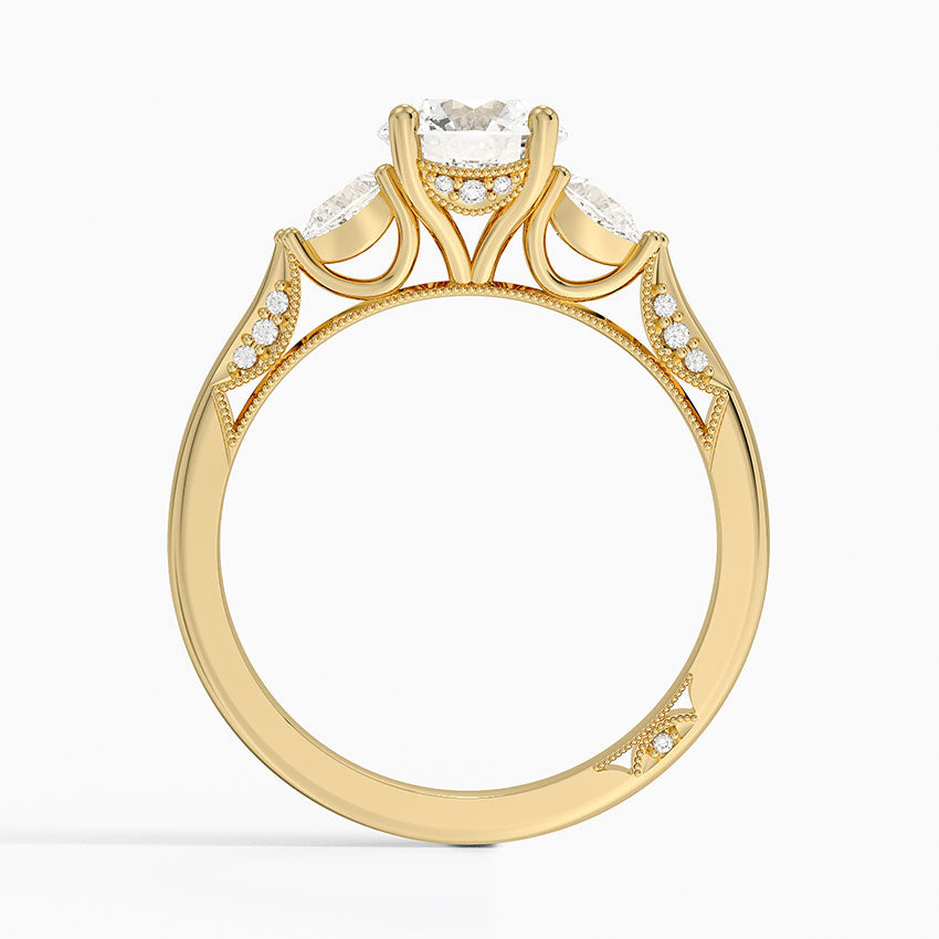 Simply Tacori Three Stone Diamond Ring (1/3 ct. tw.) Yellow Gold 18k Round Engagement Ring