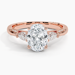 Simply Tacori Three Stone Diamond Ring (1/3 ct. tw.) Rose Gold 18k Oval Engagement Ring