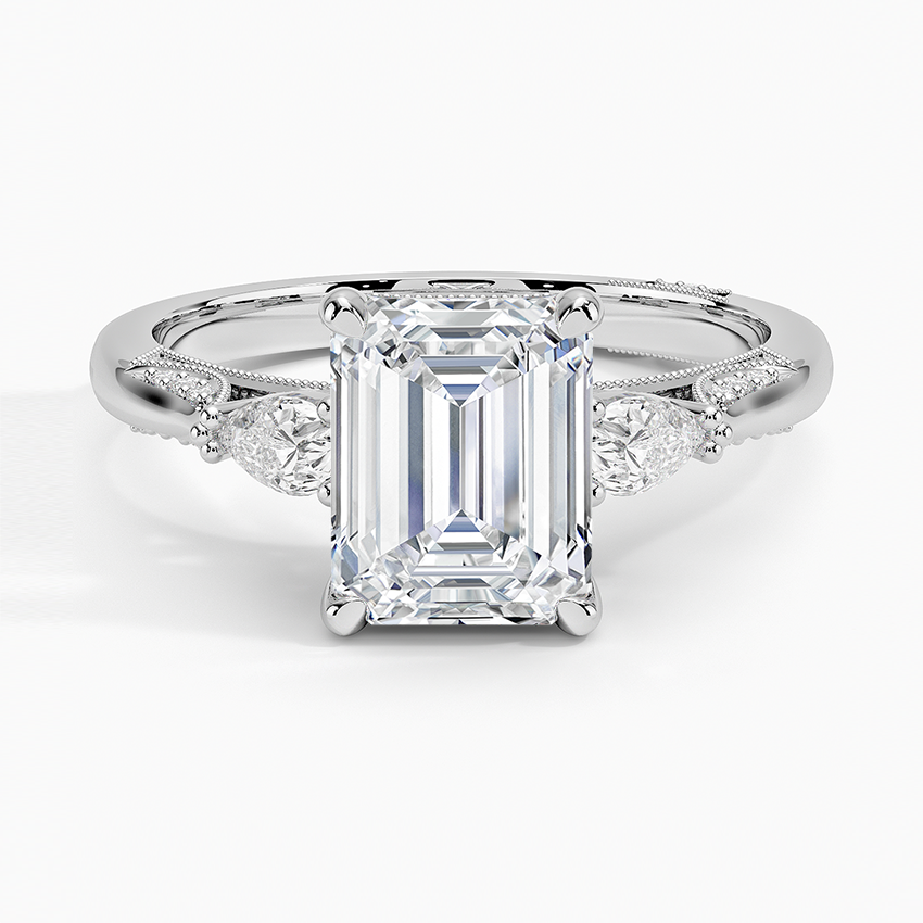 Simply Tacori Three Stone Diamond Ring (1/3 ct. tw.) Platinum Emerald Engagement Ring