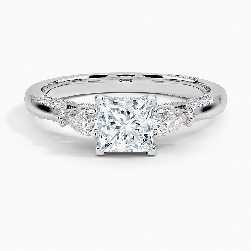 Simply Tacori Three Stone Diamond Ring (1/3 ct. tw.) Platinum Princess Engagement Ring