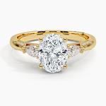 Simply Tacori Three Stone Diamond Ring (1/3 ct. tw.) Yellow Gold 18k Oval Engagement Ring