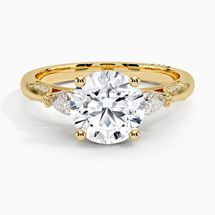 Simply Tacori Three Stone Diamond Ring (1/3 ct. tw.) Yellow Gold 18k Round Engagement Ring
