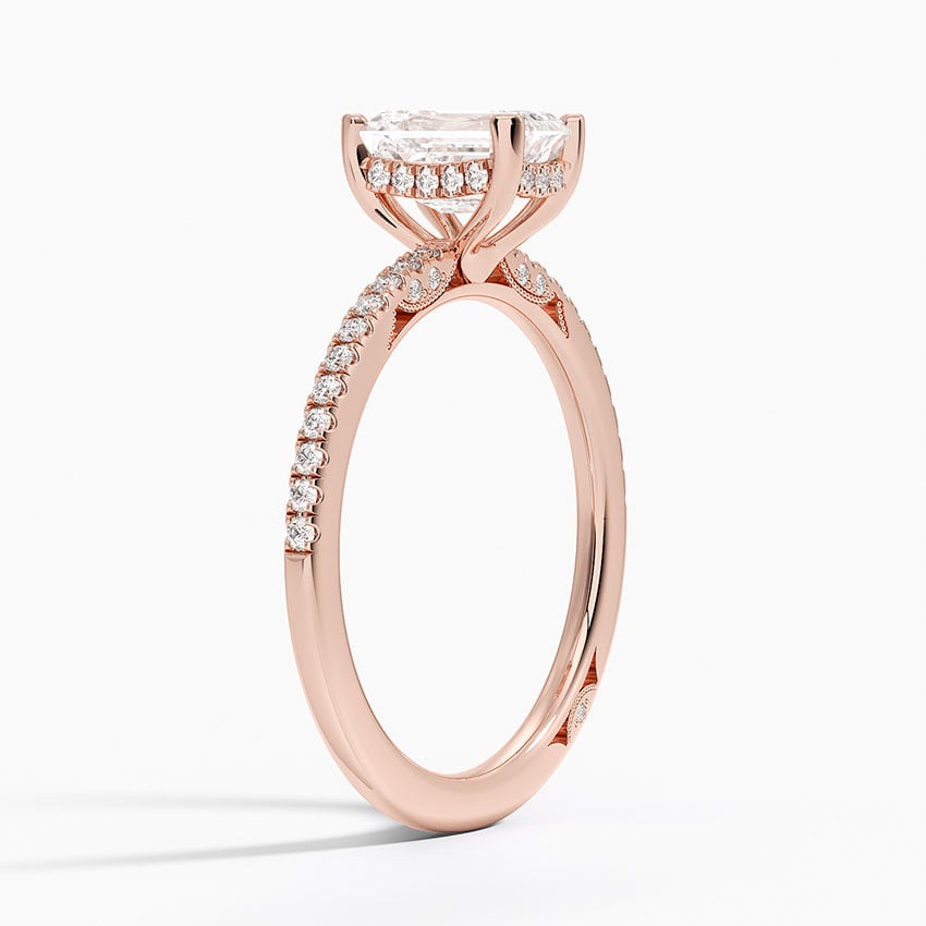 Simply Tacori Classic Diamond Ring (1/5 ct. tw.) Rose Gold 18k Emerald Engagement Ring