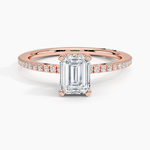 Simply Tacori Classic Diamond Ring (1/5 ct. tw.) Rose Gold 18k Emerald Engagement Ring