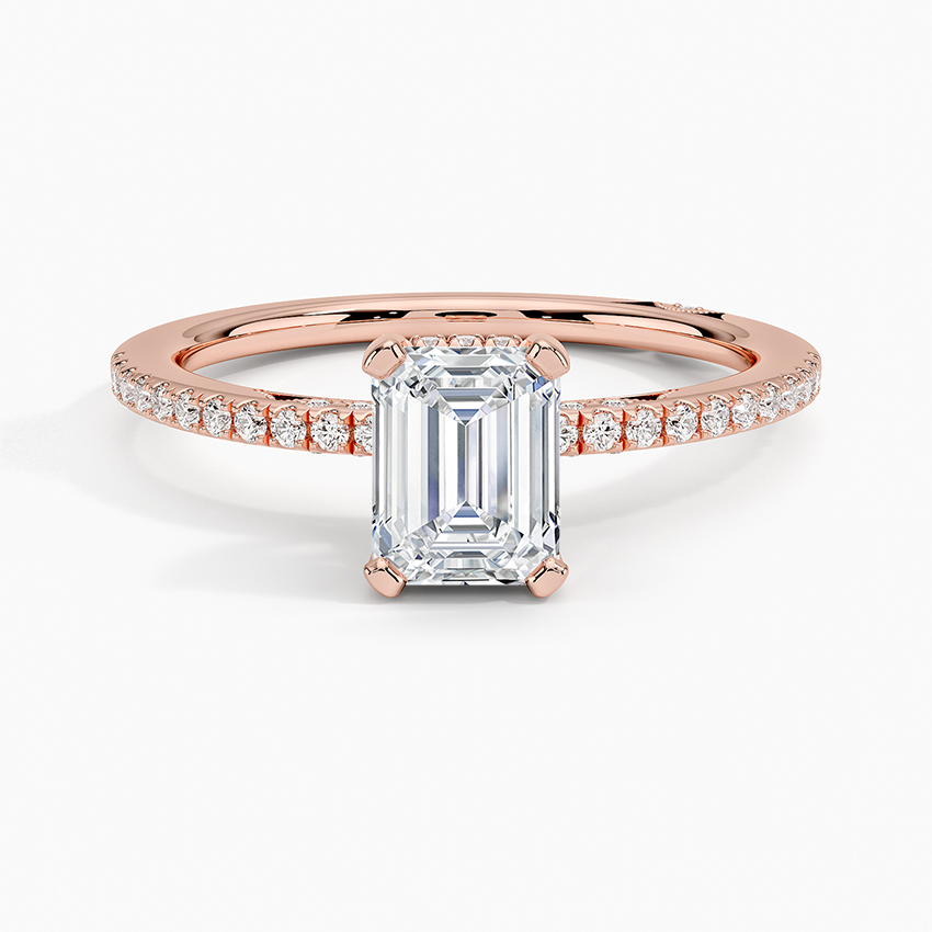 Simply Tacori Classic Diamond Ring (1/5 ct. tw.) Rose Gold 18k Emerald Engagement Ring