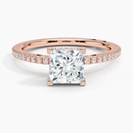 Simply Tacori Classic Diamond Ring (1/5 ct. tw.) Rose Gold 18k Princess Engagement Ring