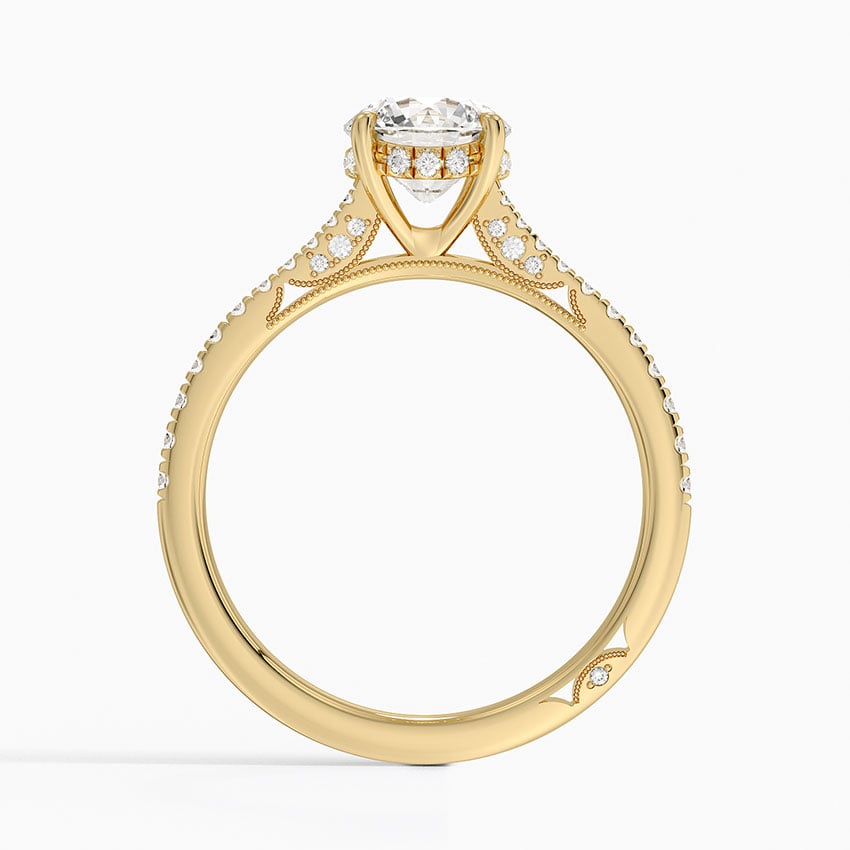 Simply Tacori Cathedral Diamond Ring (1/4 ct. tw.) Yellow Gold 18k Round Engagement Ring