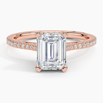Simply Tacori Cathedral Diamond Ring (1/4 ct. tw.) Rose Gold 18k Emerald Engagement Ring