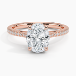 Simply Tacori Cathedral Diamond Ring (1/4 ct. tw.) Rose Gold 18k Oval Engagement Ring