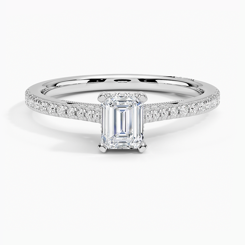 Simply Tacori Cathedral Diamond Ring (1/4 ct. tw.) Platinum Emerald Engagement Ring