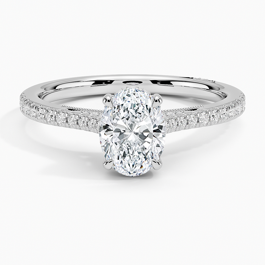 Simply Tacori Cathedral Diamond Ring (1/4 ct. tw.) Platinum Oval Engagement Ring