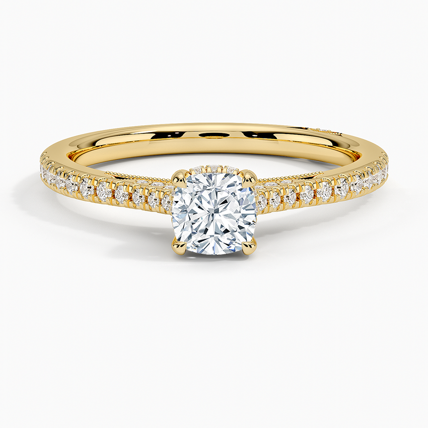 Simply Tacori Cathedral Diamond Ring (1/4 ct. tw.) Yellow Gold 18k Cushion Engagement Ring