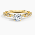 Simply Tacori Cathedral Diamond Ring (1/4 ct. tw.) Yellow Gold 18k Cushion Engagement Ring