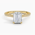 Simply Tacori Cathedral Diamond Ring (1/4 ct. tw.) Yellow Gold 18k Emerald Engagement Ring