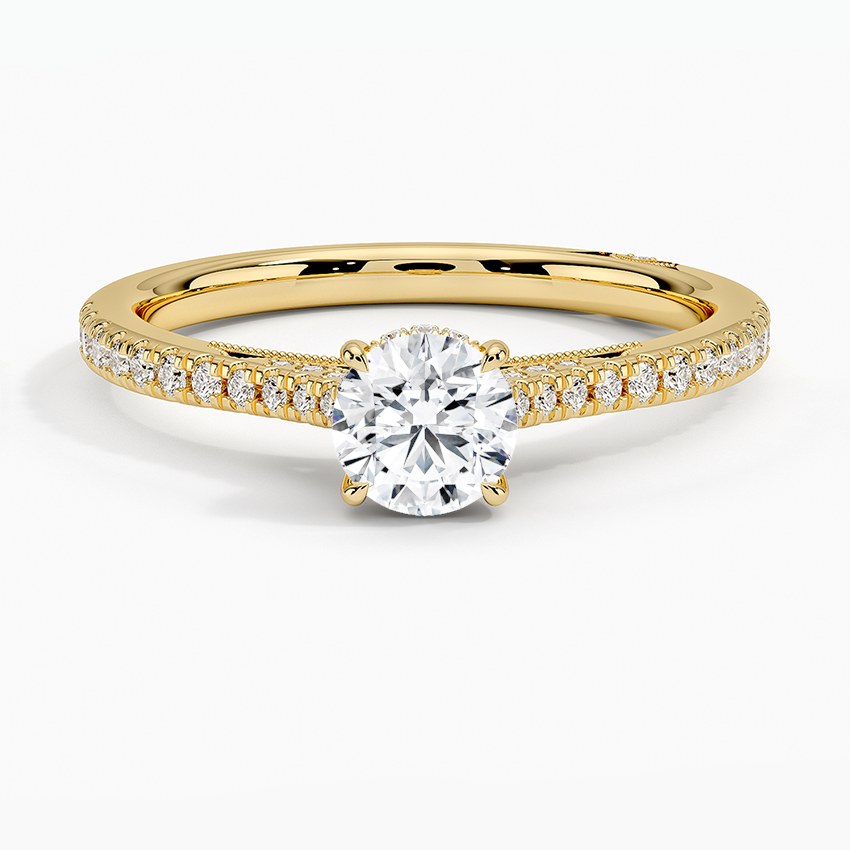 Simply Tacori Cathedral Diamond Ring (1/4 ct. tw.) Yellow Gold 18k Round Engagement Ring
